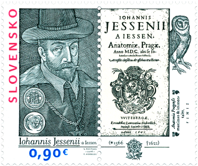 Známka: 450. výročie narodenia Jána Jessenia (1566 – 1621)